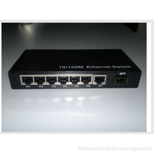 7 UTP Port SFP Fiber Optic Switches Full Duplex Fast Ethernet 200Mbps